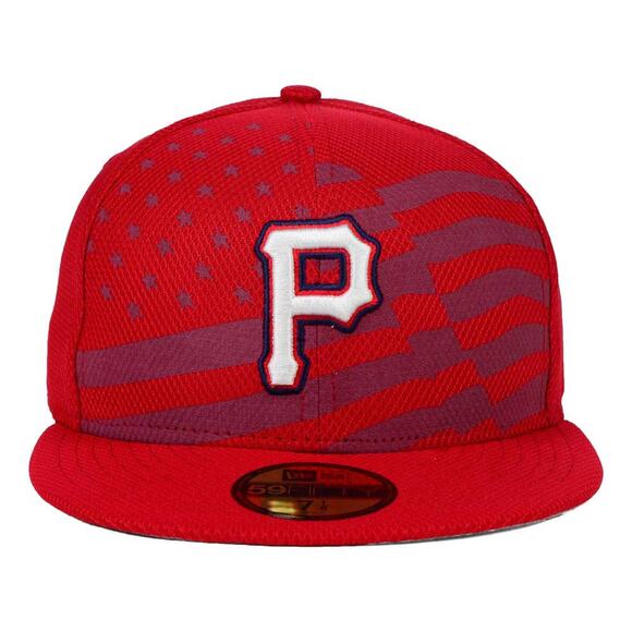 Pittsburgh Pirates New Era 59FIFTY Baseball MLB July 4th Stars Stripes Hat Cap - Picture 2 of 5